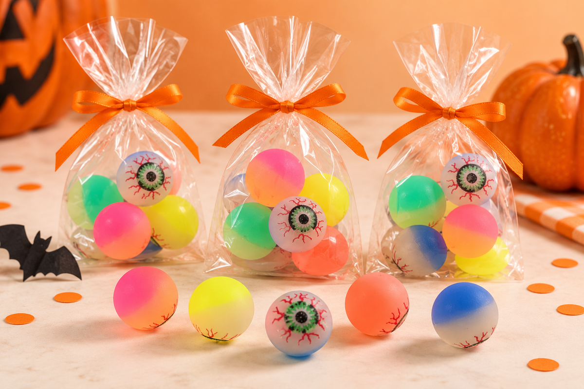 BooBounce product details: 24 balls, elastic rubber, approximately 2.7 cm